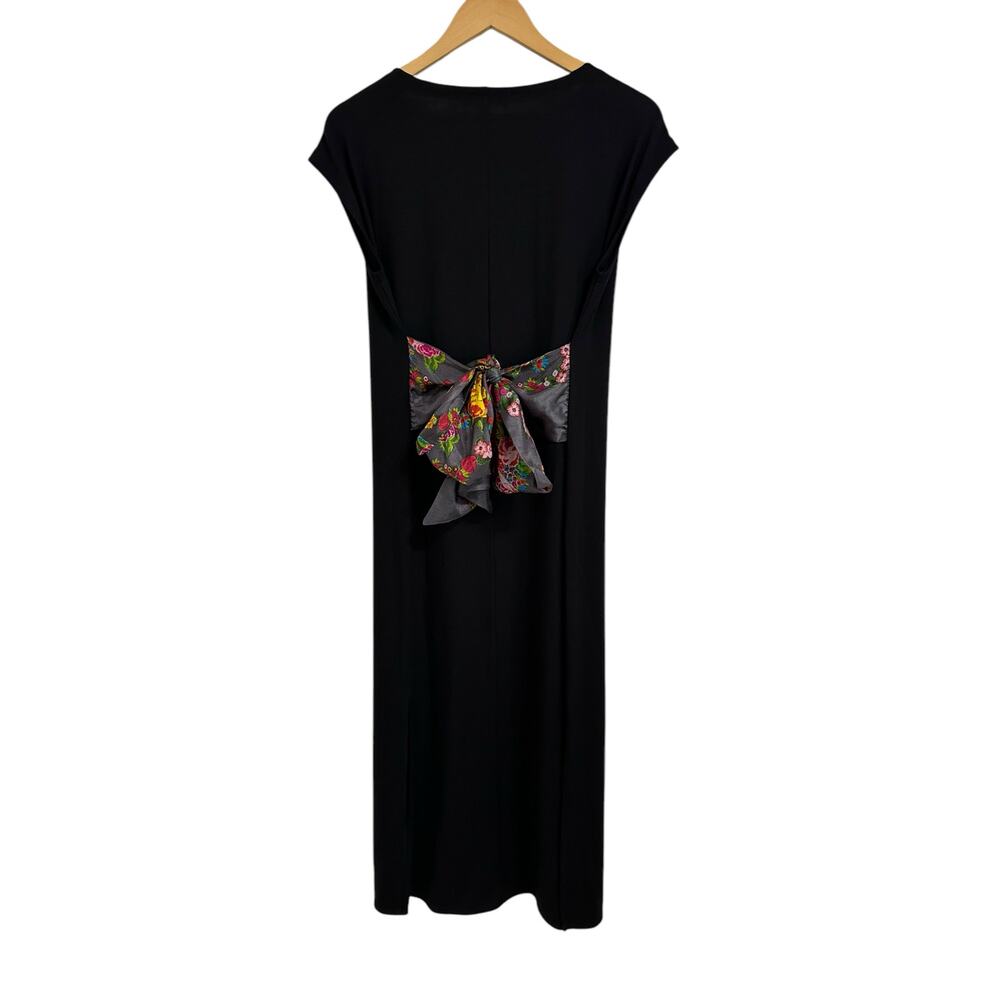 Johnny Was Calme women's‎ black scarf tie midi dress size Small
